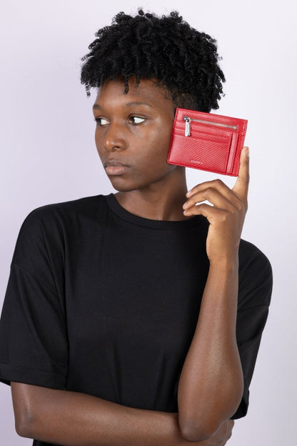 Zipped Uppeal™ Red Lizard Card Holder - Vegan America