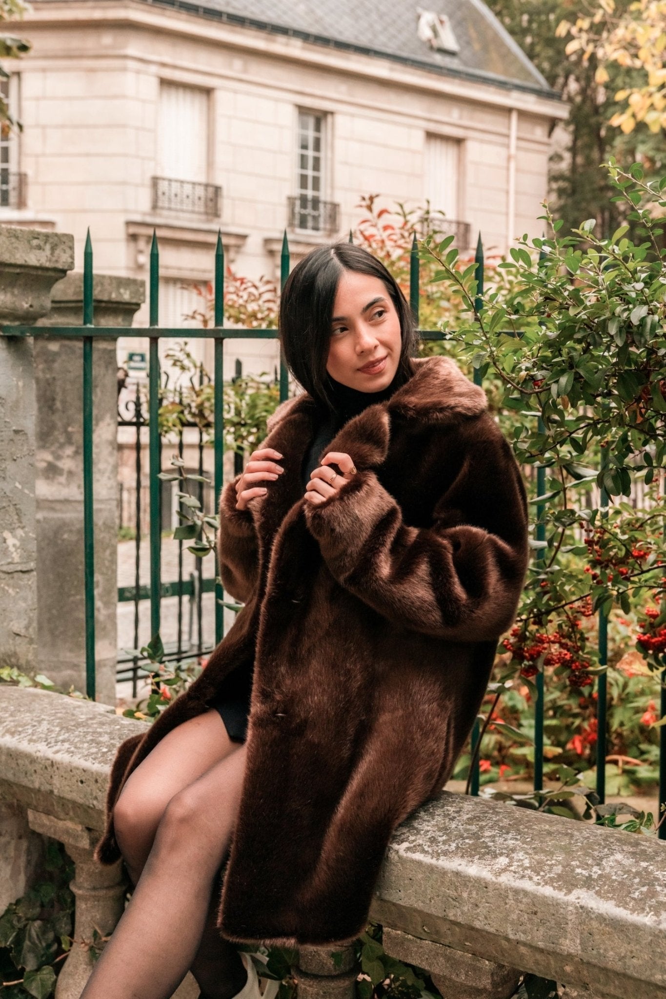 Manteau en Fourrure Vegan Babylone Chocolat - Vegan America
