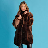 Manteau en Fourrure Vegan Babylone Chocolat - Vegan America