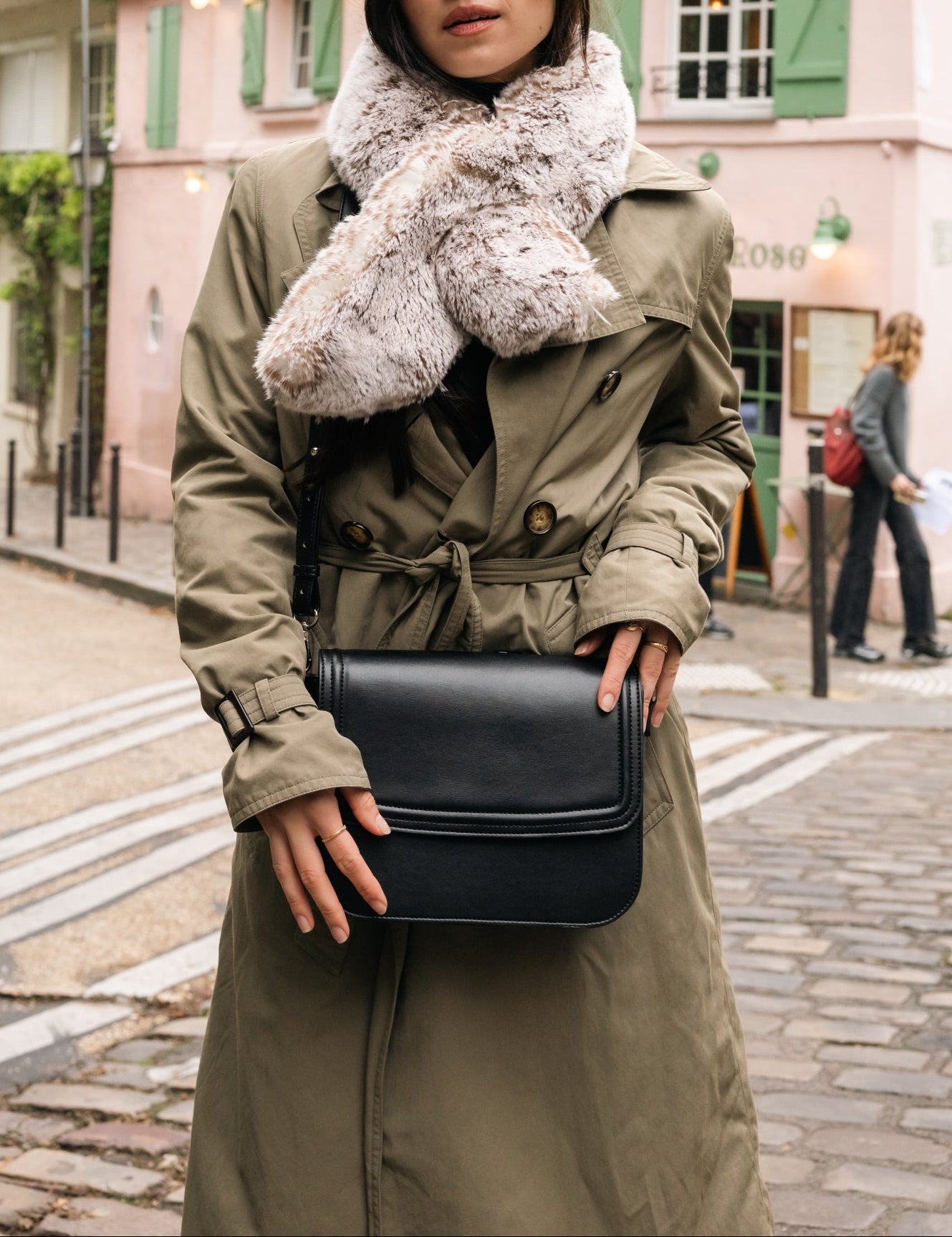 Joséphine Pearl Grey Vegan Fur Scarf - Vegan America