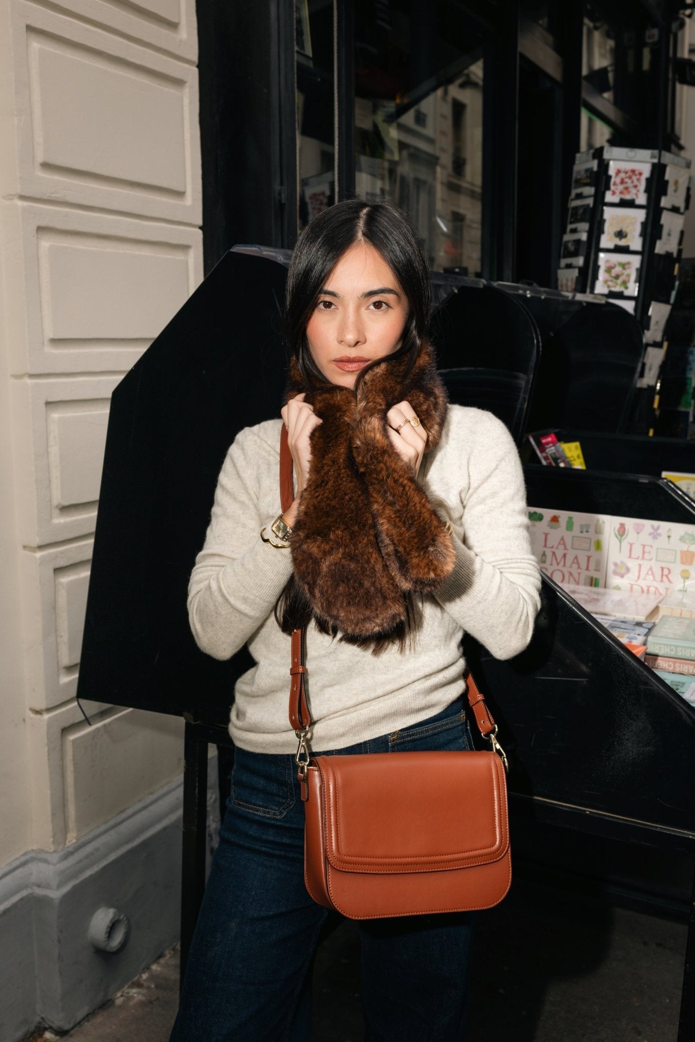 Joséphine Warm Brown Vegan Fur Scarf - Vegan America