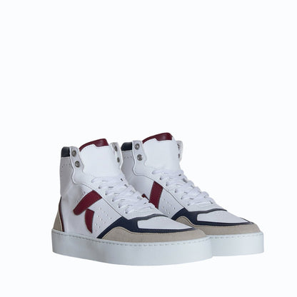 Matéo High - Top Biosourced & Recycled Sneaker – Bordeaux Navy - Vegan America