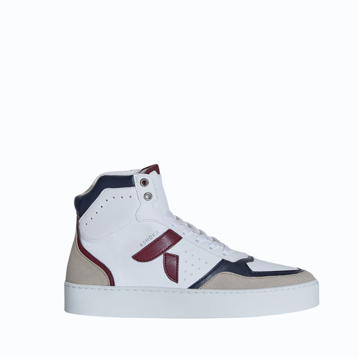 Matéo High - Top Biosourced & Recycled Sneaker – Bordeaux Navy - Vegan America