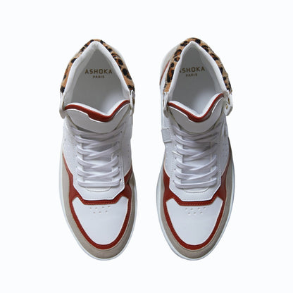 Matéo High - Top Biosourced & Recycled Sneaker – Terracotta Leopard - Vegan America