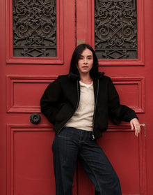 Vickie Black Vegan Suede Jacket with Faux Fur Lining (Women) - Vegan America