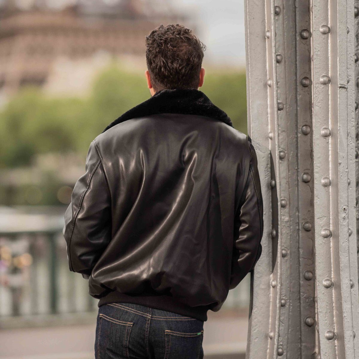 Roland Black Vegan Aviator Jacket (Men) - Vegan America