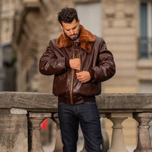 Roland Brown Men’s Aviator Jacket - Vegan America