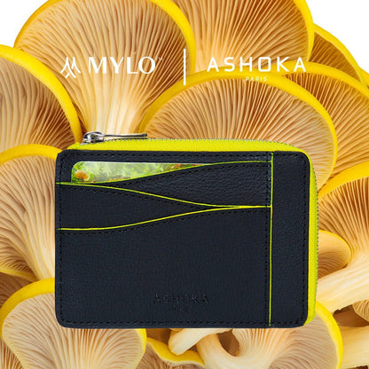 Large Zipped Mylo™ Mushroom Card Holder – Yellow - Vegan America