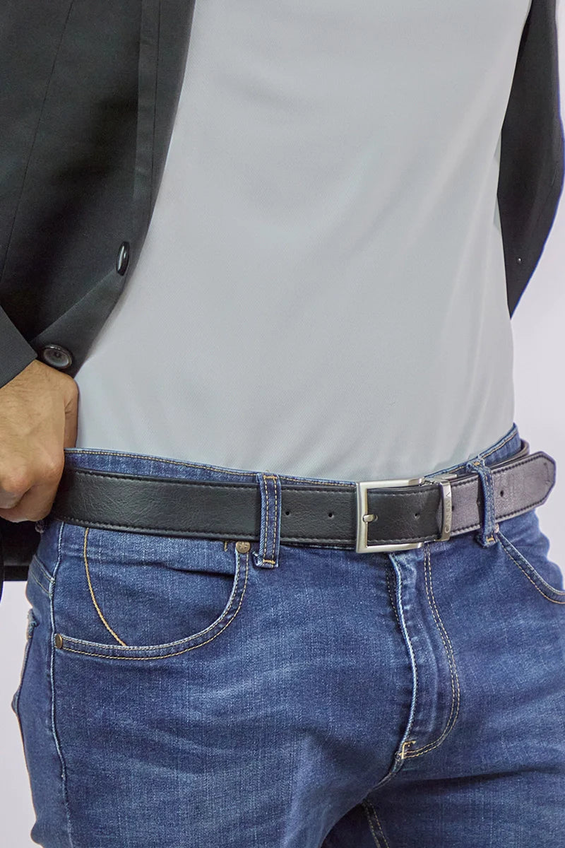 Reverse reversible belt – Black/Camel