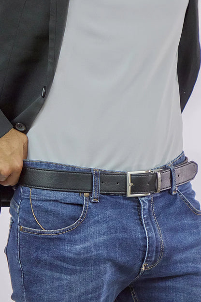 Reverse reversible belt – Black/Camel