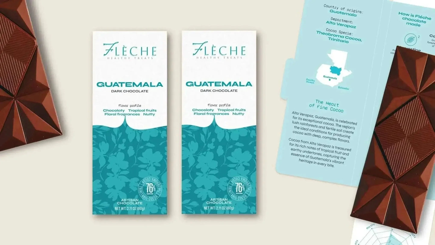 Vegan Sugar Free 76% Dark Chocolate Guatemala | Flèche Healthy Treats