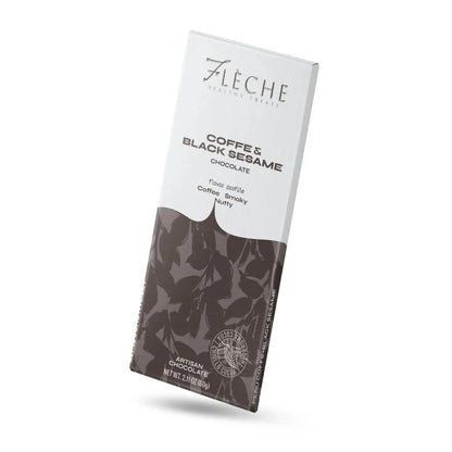 Vegan Sugar Free Coffee & Black Sesame Chocolate Bar | Flèche Healthy Treats