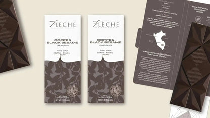 Vegan Sugar Free Coffee & Black Sesame Chocolate Bar | Flèche Healthy Treats