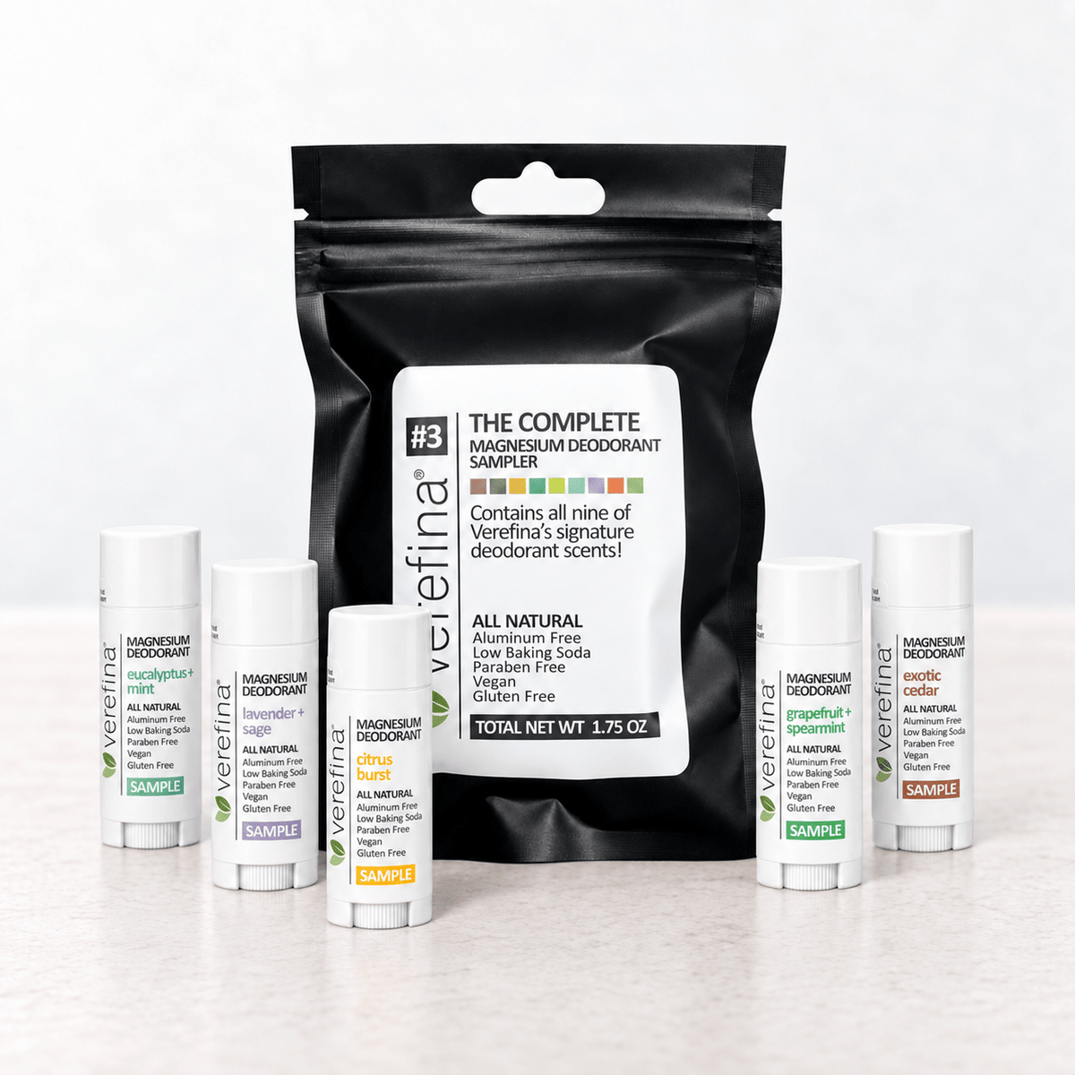 Magnesium Deodorant Sampler - Try All 9 Scents! - Vegan America