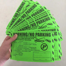 "Warning / No Parking" Green Very Hard to Remove Parking Stickers - Vegan America