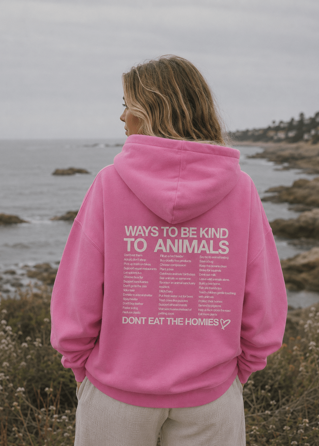 WAYS TO BE KIND TO ANIMALS HOODIE - Vegan America