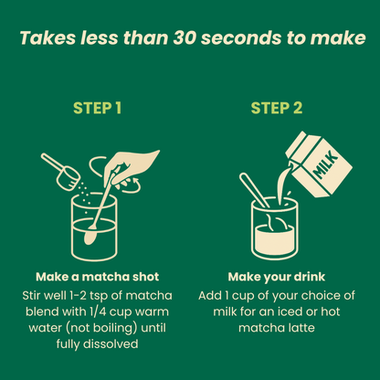 Grab’a Matcha Organic Instant Matcha Green Tea Powder with Prebiotics, Unsweetened, Easy to Make Matcha Latte Mix, Unique Christmas Gift or Stocking Stuffer for Tea Lovers, 30 Servings, From Uji Japan (75g / 2.65oz)