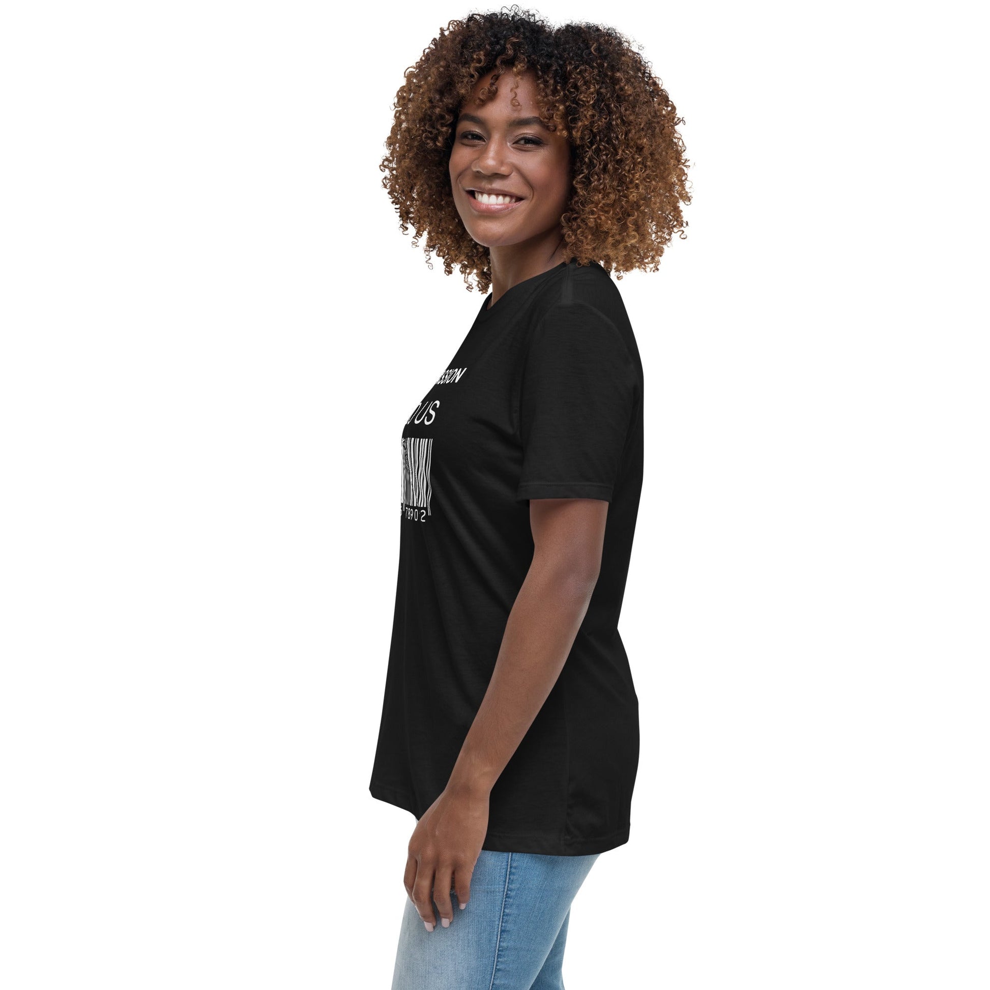 Women's Relaxed T-Shirt (Compassion is Free with Barcode) - Vegan America