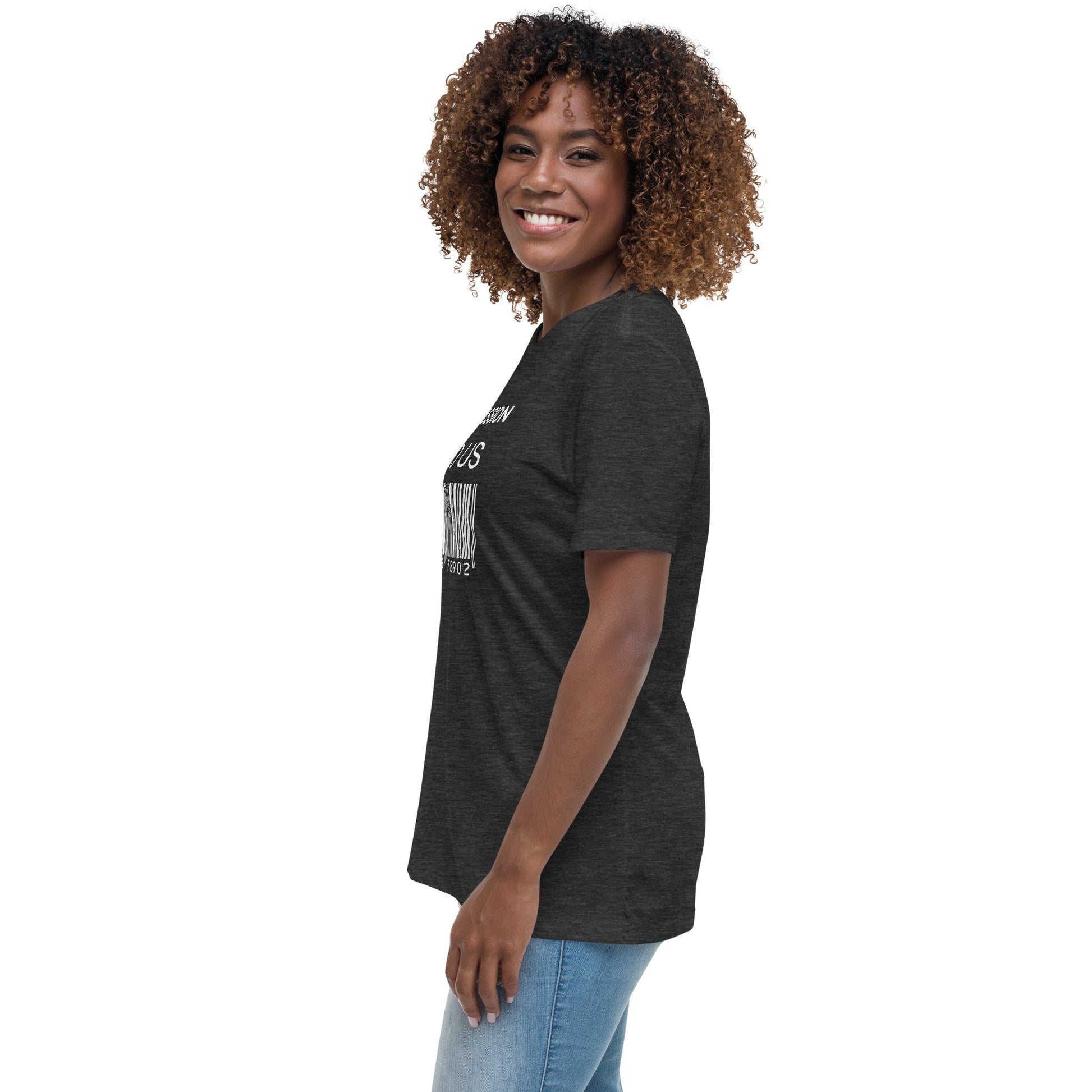 Women's Relaxed T-Shirt (Compassion is Free with Barcode) - Vegan America