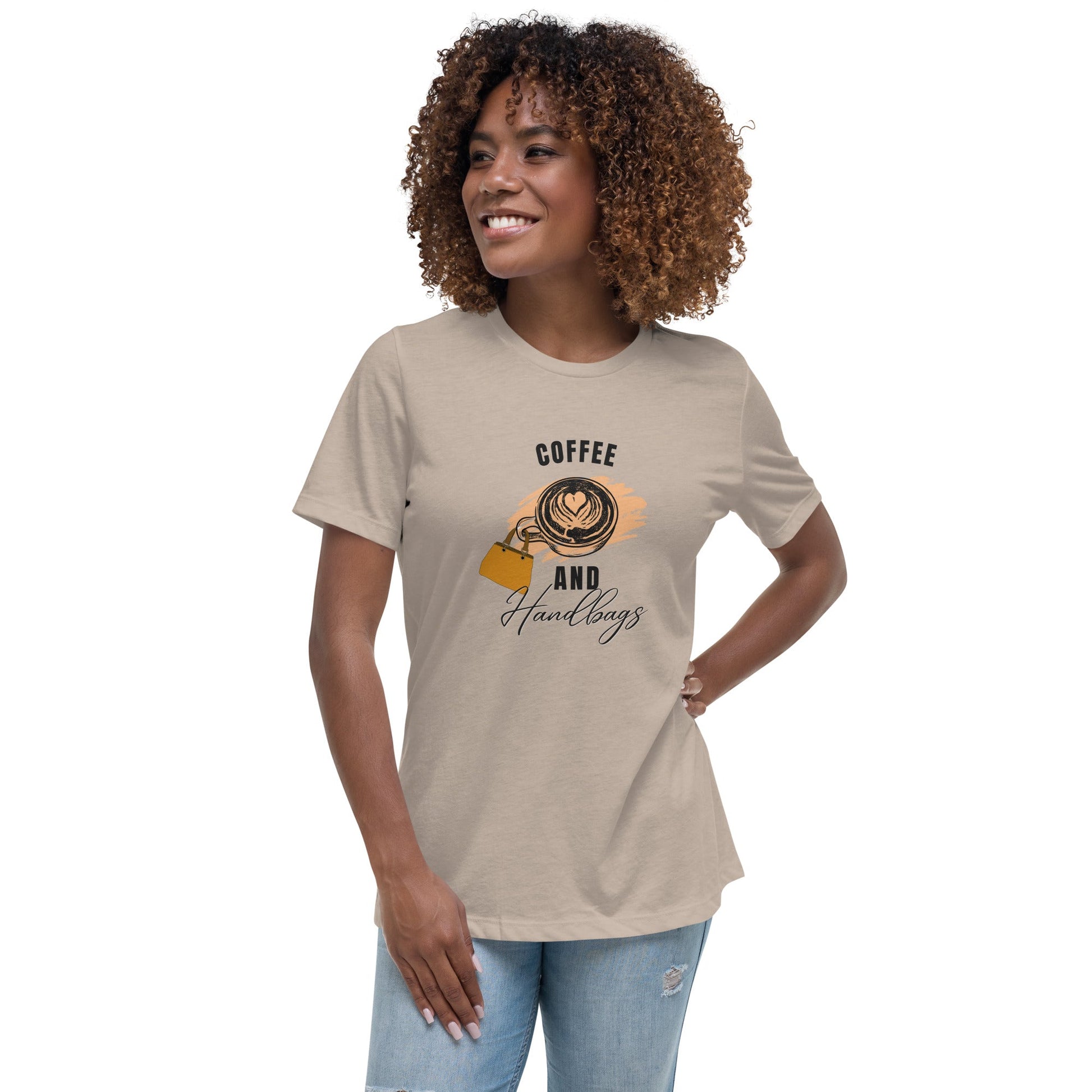 "Coffee and Handbags" Women's Relaxed T-Shirt - Vegan America