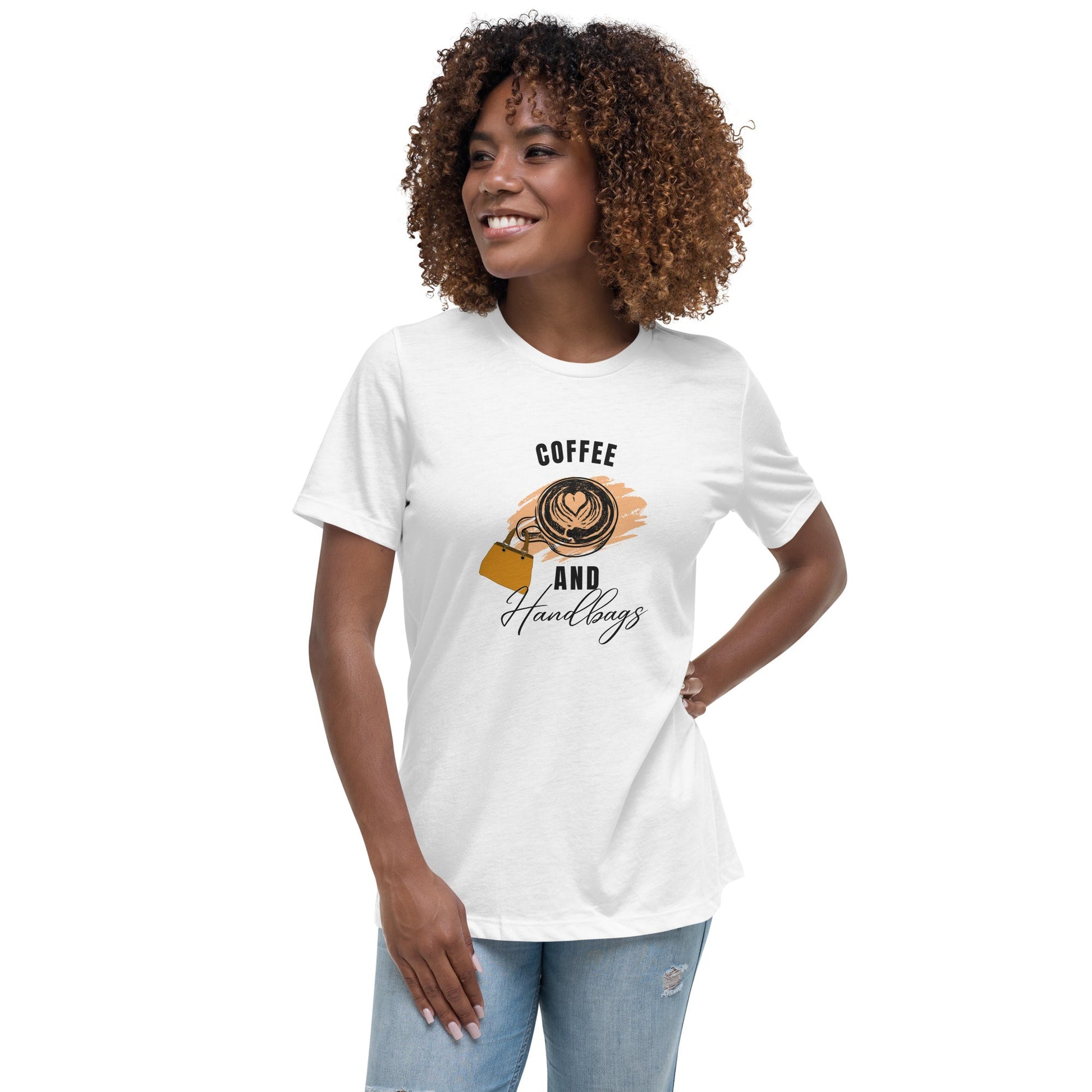 "Coffee and Handbags" Women's Relaxed T-Shirt - Vegan America