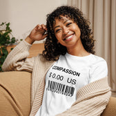 Women's Relaxed T-Shirt (Compassion is Free with Barcode) - Vegan America