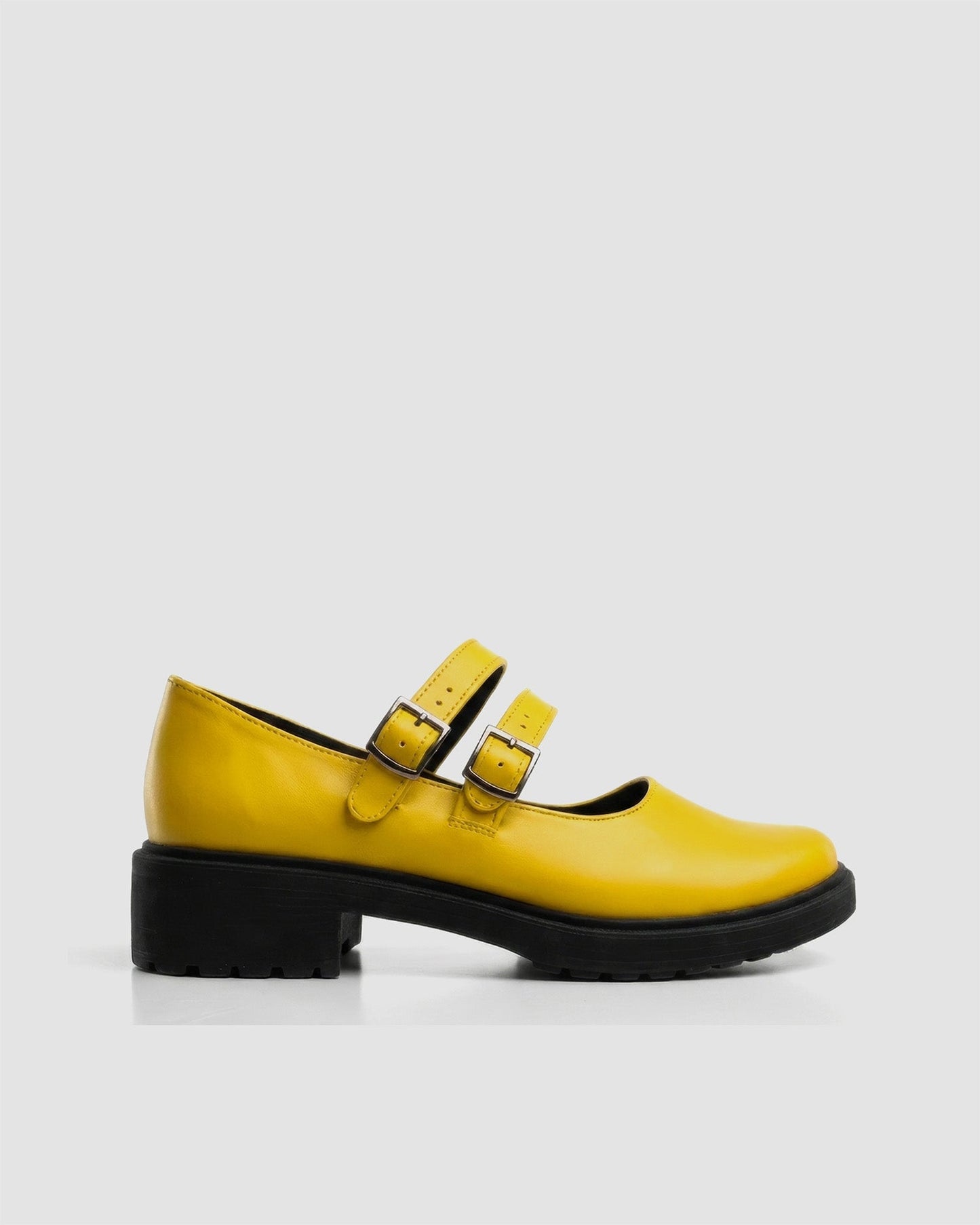Twin Mary Jane Vegan Corn Leather Ballerinas | Yellow - Vegan America