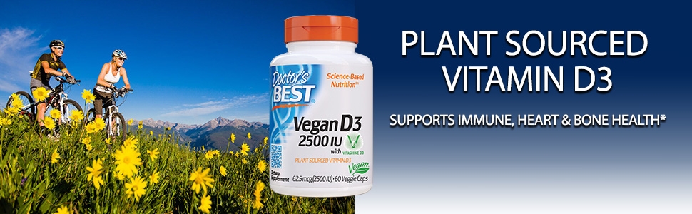 Vegan Vitamin D3 2500 IU plant sourced vitamin d3 support immune, heart, and bone health