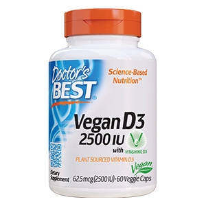 Vegan Vitamin D3 2500 IU plant sourced vitamin d3 support immune, heart, and bone health